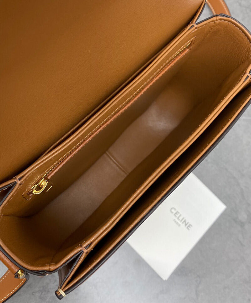 Celine Teen Triomphe Bag In Shiny Calfskin